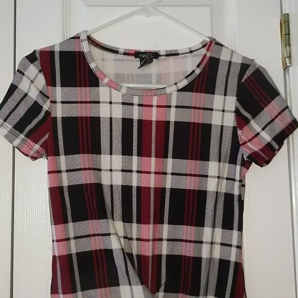 Rue 21 red black plaid shirt Sz XS NWOT - Picture 3 of 5